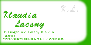 klaudia lacsny business card